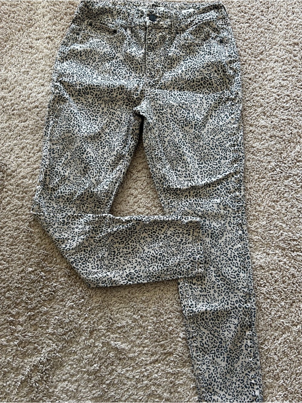 Seven7 Beige and Black Leopard Skinny Jeans